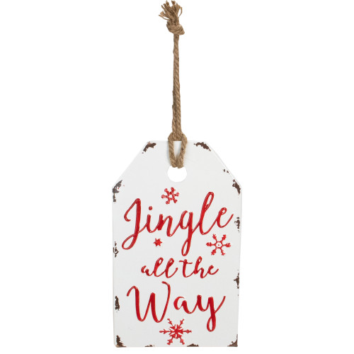 "Jingle All The Way" Metal Christmas Wall Sign - 12"