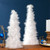 Layered Wispy Feather Cone Tree Christmas Decoration - 16" - Winter White