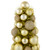 3-Finish Shatterproof Ball Christmas Tree with Tinsel - 15.75" - Gold
